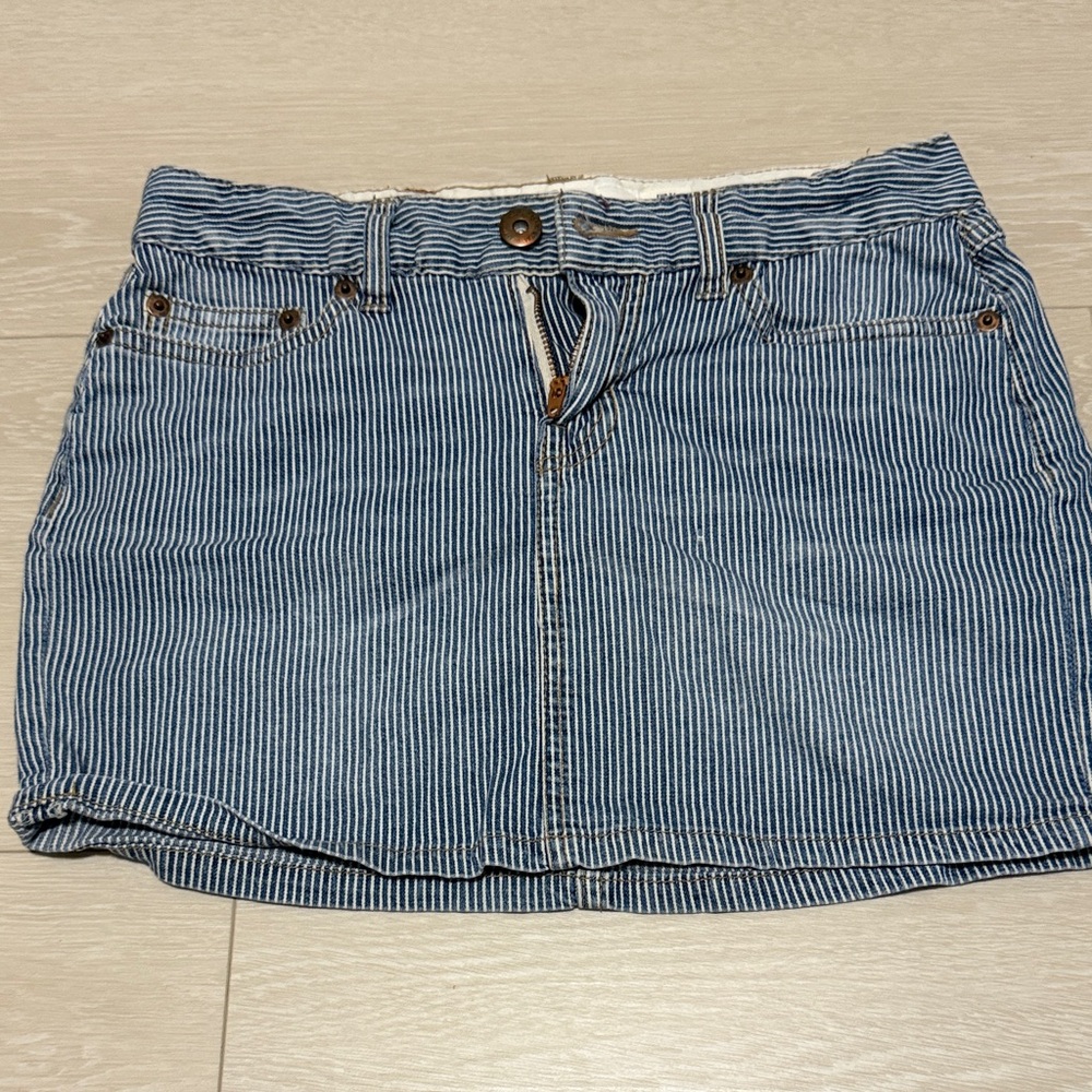 H&M Striped Denim Mini Skirt